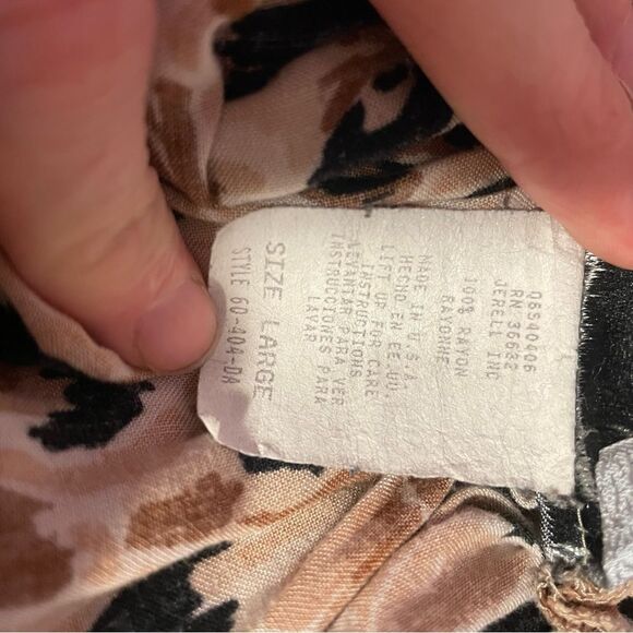 Vintage Maxi Skirt L Cheetah Print Pull On Boho Floral Hippie Rayon - Picture 5 of 5